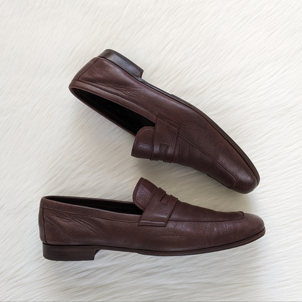Men's Prada Brown Leather Penny Loafer Dress Shoes | Size 13**